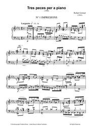 Grimal - Tres Peces per a Piano - PN3086PM