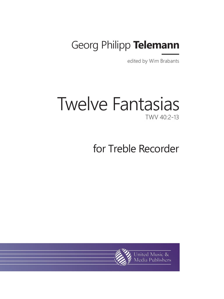 Telemann (ed. Brabants) - Twelve Fantasias for Treble Recorder - RC211007UMMP