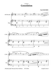 Chatrou - Consolation for Alto Recorder and Piano - RCP7514EM