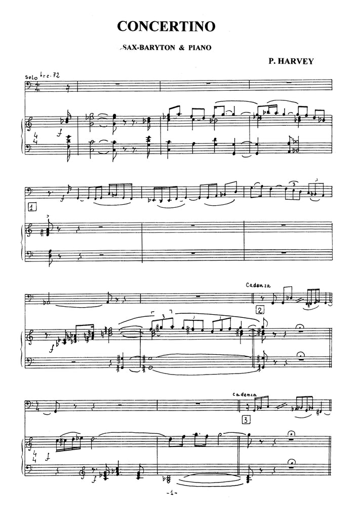 Harvey - Concertino for Baritone Saxophone and Piano - SP0974EJM