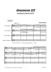 De Smet - Gnomons III for Saxophone Quartet - SQ118031DMP