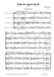 Grimal - Suite de Verano, Op. 43 for Saxophone Quartet - SQ3076PM