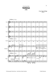 López de Rego - Teresa for Saxophone Quartet, Piano and Percussion - SQ3544PM