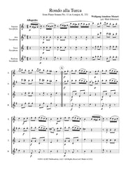 Mozart (arr. Johnston) - Rondo alla Turca for Saxophone Quartet - SQ101