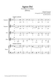 Gounod - Agnus Dei from Mass in G Major for SSAA Choir and Piano - V181212UMMP