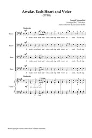 Mosenthal - Awake, Each Heart and Voice for TTBB Choir - V181228UMMP