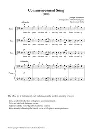 Mosenthal - Commencement Song for TBB Choir and Piano - V200209UMMP
