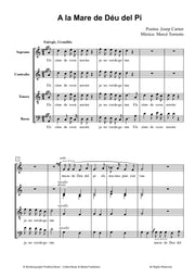 Torrents - A la Mare de Deu del Pi for Mixed Choir (SATB) - V3229PM
