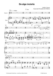 Colomé - De algo incierto for Soprano and Piano - V3571PM