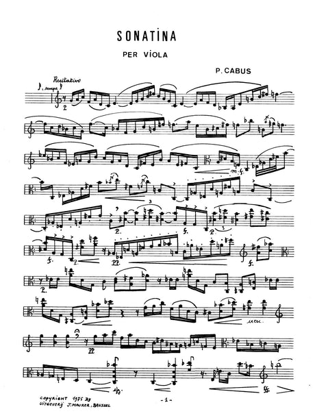 Cabus - Sonatina for Viola Solo - VA0915EJM