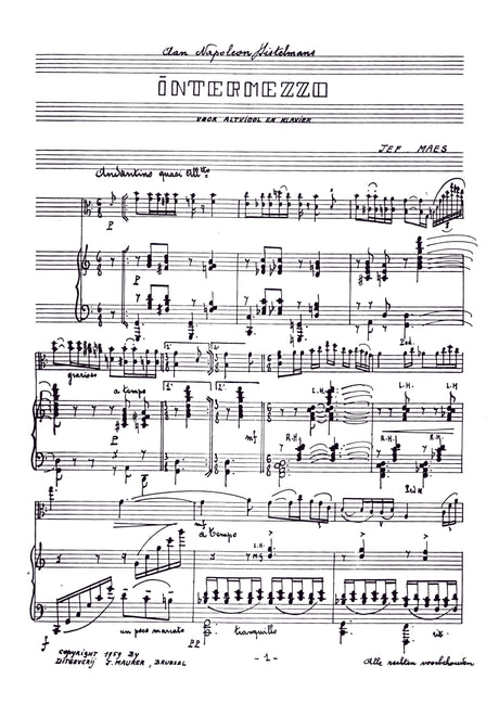 Maes - Intermezzo for Viola and Piano - VAP0317EJM