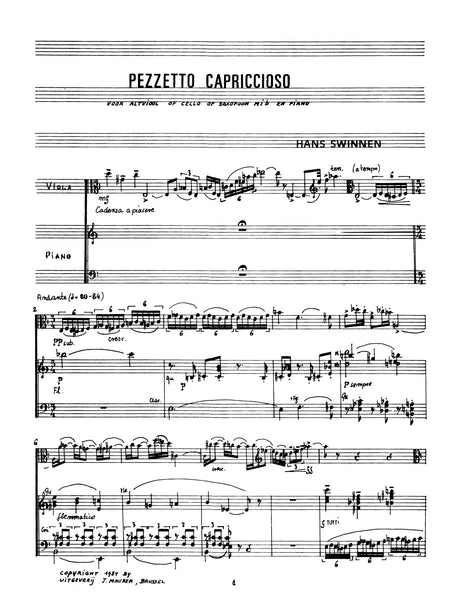 Swinnen - Pezzetto Capriccioso for Viola and Piano - VAP1250EJM