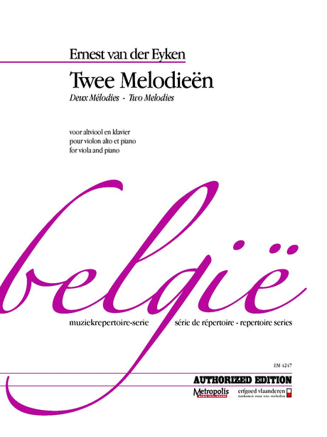 van der Eyken - Two Melodies for Viola and Piano - VAP4247EM