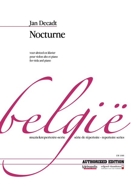 Decadt - Nocturne for Viola and Piano - VAP4388BEM
