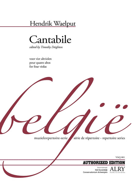 Waelput (ed. Deighton) - Cantabile for Four Violas - VAQ01