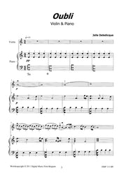 Deledicque - Oubli for Violin and Piano - VLP111189DMP
